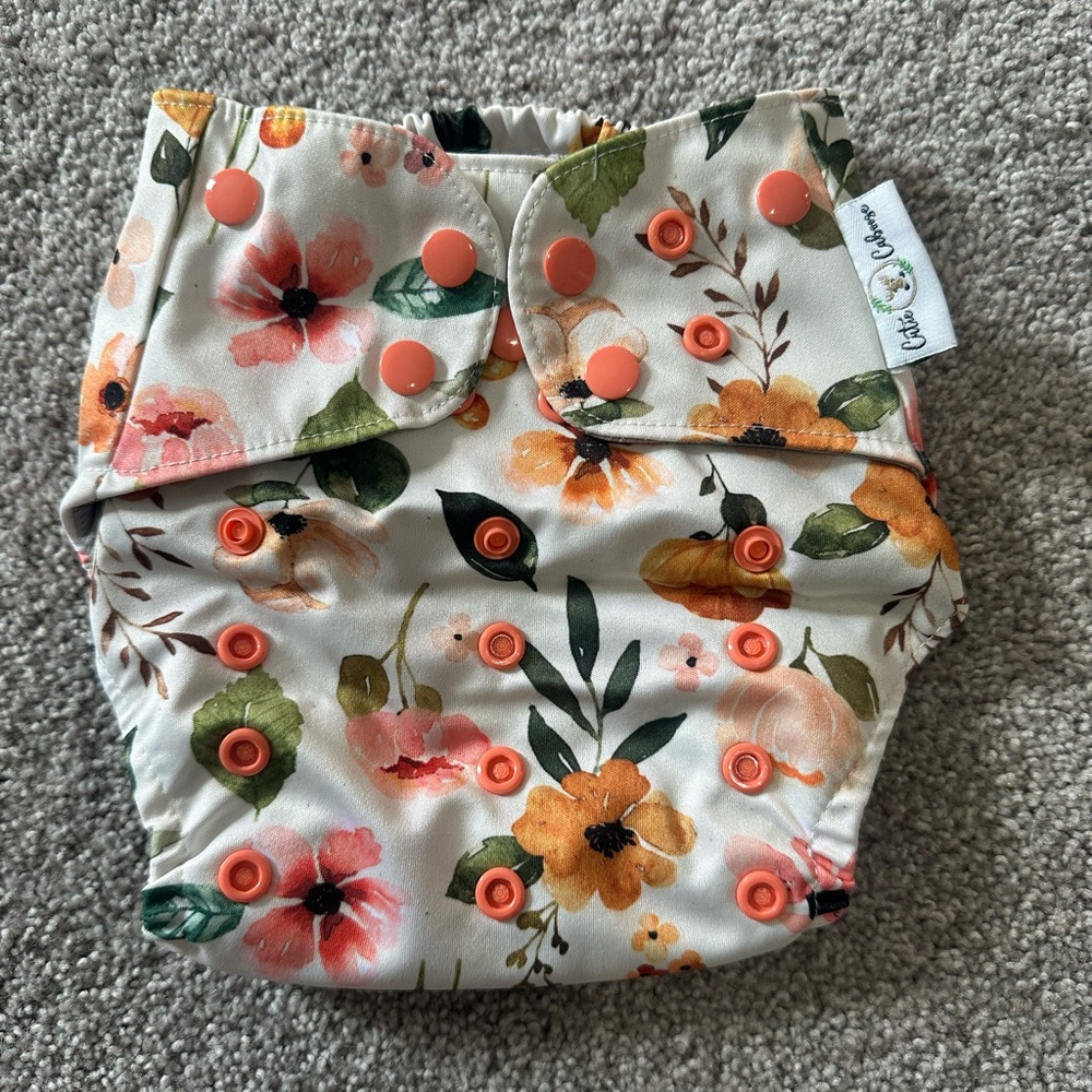 Cutie Caboose Floral Reusable Cloth Pocket Diaper